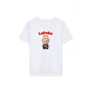 Kız Labubu Çocuk Baskılı T-Shirt - Beyaz