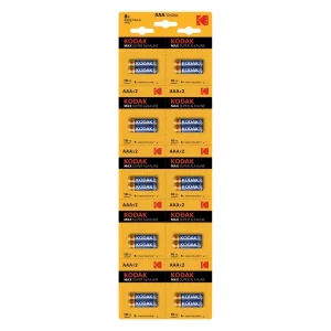 Kodak 20 Adet Max Super Alkalin 2’li Ayrılabilir Kartela İnce Pil