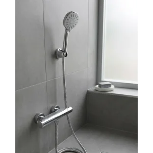 Krem Duş Başlığı Seti 4 Kademeli El Duşu Spiral Hortumlu Banyo Seti