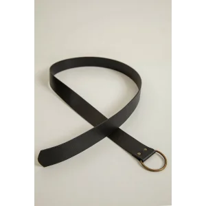 Küçük Oval Tokalı Kadın Kemer-Siyah