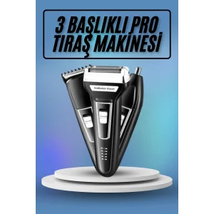 Kulak Burun Kıl Kesme Ense Yanak Tıraş Seti 3 Başlıklı Profesyonel