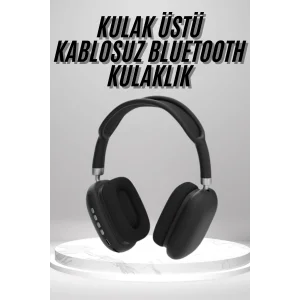 Kulak Üstü Kablosuz Bluetooth Kulaklık Yumuşak Süngerli SD Kart Girişli