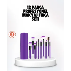Kusursuz Makyaj İçin 12 Parça Profesyonel Fırça Seti Taşınabilir Kutu Hediyeli