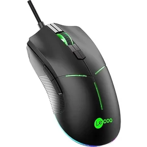 LENOVO LECOO MS109 Usb+Kablolu 6400DPI+8 Tuşlu RGB Aydınlatmalı Siyah Gaming Mouse