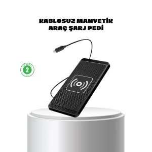 Manyetik Kablosuz Şarj Pedi 15W Hızlı Şarj Kaymaz Silikon Qi Destekli