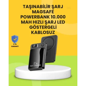 Manyetik ve Hızlı Kablosuz Şarj Güç Bankası Powerbank