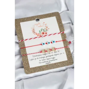 Marteniçka Bileklik 3lü Kelebek ve Nazar Boncuklu Model