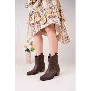 Matin Acı Kahve Cilt Topuklu Bot