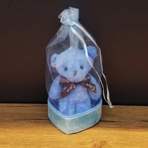 Mavi Hediyelik Kese İçinde Ayıcık