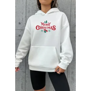 Yılbaşı Merry Chrıstmas Sweatshirt & Hoodie - Beyaz