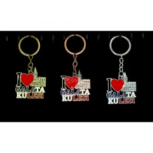 Metal Galata Kulesi Anahtarlık (I Love Galata Kulesi)