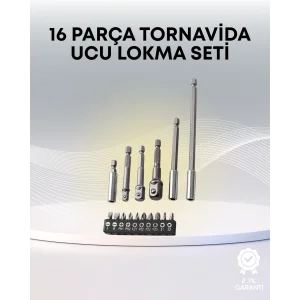 Metal Gövdeli 16lı Bits Seti Çok Fonksiyonlu Tamir Aleti