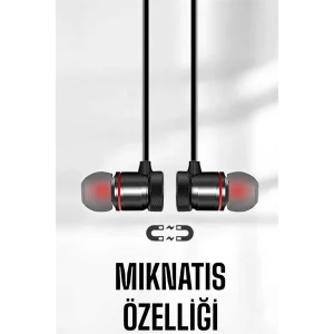 Mikrofonlu Kablosuz Sport Kulak İçi Mıknatıslı Kulaklık