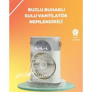 Mini Klima Fan | USBli, 7 Renk Gece Işığı, 3ü 1 Arada Fonksiyon
