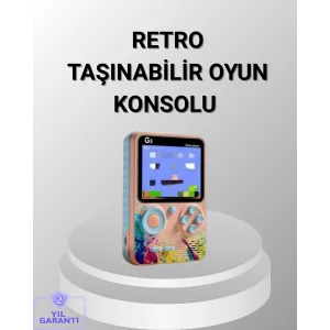 Mini Retro Oyun Konsolu 500 Oyunlu 3.0 İnç Ekran ve Şarjlı Batarya
