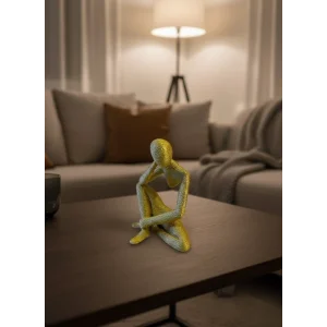 Minimal Sarı İnsan Figürü Biblo Ev ve Ofis Dekoru