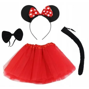 Minnie Mouse Kostüm Seti Etek Taç Kuyruk Papyon Gösteri Seti