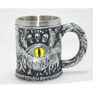 Mistik Ejderha Gözü 3d Kabartmalı Paslanmaz Çelik Kupa Bardak Alk4371