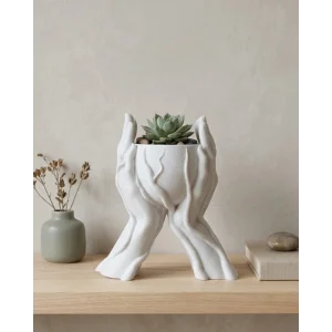 Modern Ev Dekoru İçin El Şeklinde 3D Baskı Dekoratif Saksı Vazo