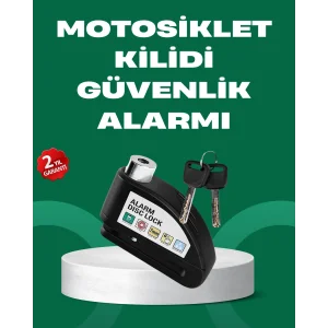 Motosiklet Scooter Bisiklet Tekerlek Disk Kilidi Alarmlı Güvenlik