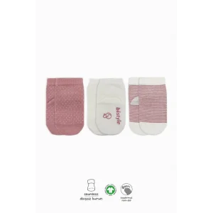 NessiWorld Puanlı Kaymaz Penye Soket Çorap 3Lü BS10108 Pudra