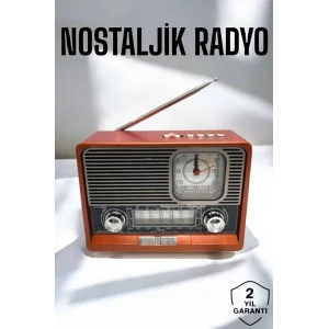 Nostaljik Görünümlü USB Girişli Bluetooth Bağlantılı Radyo