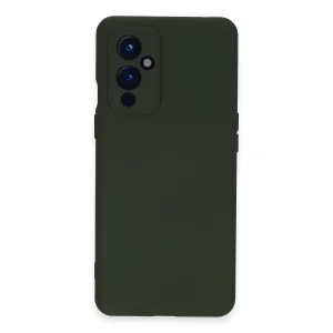 One Plus 9 Kılıf Nano İçi Kadife Silikon - Koyu Yeşil