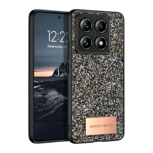 Onegif Xiaomi Mi 14t Pro Bright Simli Kapak - Gümüş