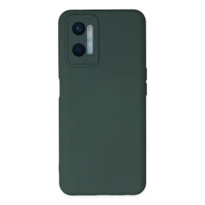 Oppo A96 Kılıf Nano İçi Kadife Silikon - Koyu Yeşil