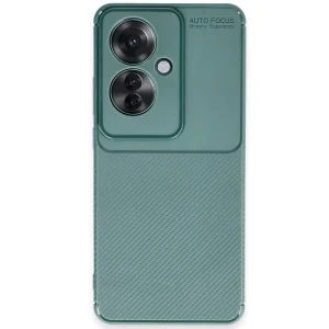 Oppo Reno 11f Kılıf Auto Focus Karbon Kapak - Koyu Yeşil