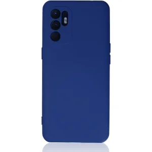 Oppo Reno 6 Kılıf Nano İçi Kadife Silikon - Mavi