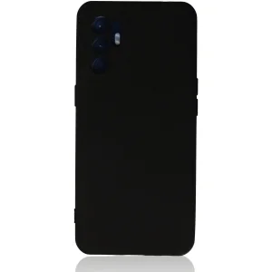 Oppo Reno 6 Kılıf Nano İçi Kadife Silikon - Siyah