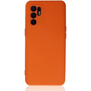 Oppo Reno 6 Kılıf Nano İçi Kadife Silikon - Turuncu