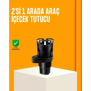 Oto Bardak Tutucu 360° Döner Çift Bölmeli Karbon Fiber Tasarım
