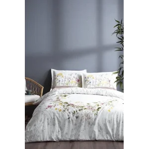 Özdilek Çift Kişilik Ranforce Nevresim Takımı Jardin De Flor Beyaz