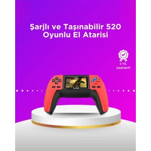P5 Taşınabilir Retro Konsol – 520 Oyun, Ergonomik Tasarım, Nostaljik Eğlence