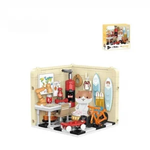 P885008 KEDİ ÇALIŞMA 238 PARÇA ODASI BLOCK OYUNCAK