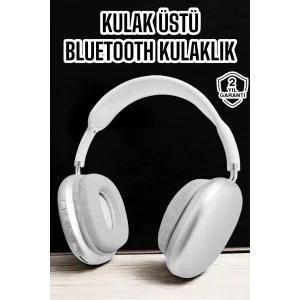 P9 Plus Kablosuz Kulak Üstü Bluetooth Kulaklık Beyaz Yüksek Ses Kaliteli