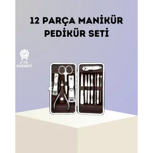 Paslanmaz Çelik Çok Fonksiyonlu 12 Manikür Seti