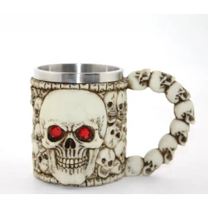 Paslanmaz Çelik Kurukafa Kupa Bardak Alk2593