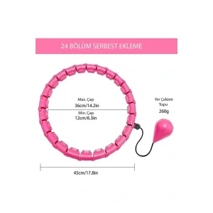 Pembe Hula Hoop Çember 24lü Hulahoop, Egzersiz Çemberi, Egzersiz
