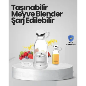 Pembe ve Beyaz Renk Seçenekli Mini Boy Meyve Sıkıcı