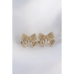 Pirinç Gold Renk Fiyonk Küpe
