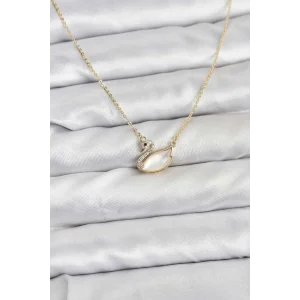 Pirinç Gold Renk Kuğu Model Kadın Kolye