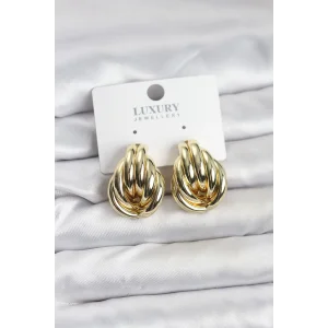 Pirinç Gold Renk Vintage Kadın Küpe