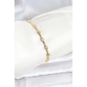 Pirinç Gold Renk VIP Seri Punta Model Zirkon Taşlı Kadın Bileklik