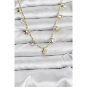 Pirinç Gold Renk Yıldız Model Kadın Kolye