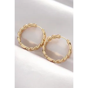 Pirinç Gold Renk Zincir Model Halka Küpe