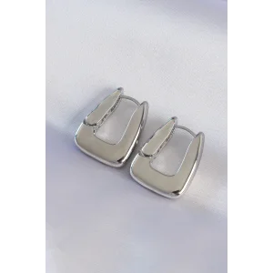 Pirinç Gümüş Renk Kalın Küpe