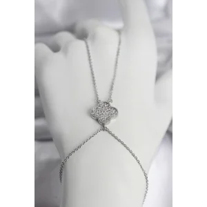 Pirinç Gümüş Renk Yonca Model Kadın Şahmeran